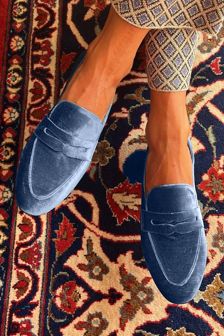 Velvet Slip-On Loafers | Elegant Comfort with Artistic Flair