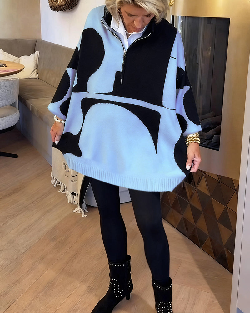 LIV | ELEGANT HALF-ZIP STAND COLLAR PULLOVER