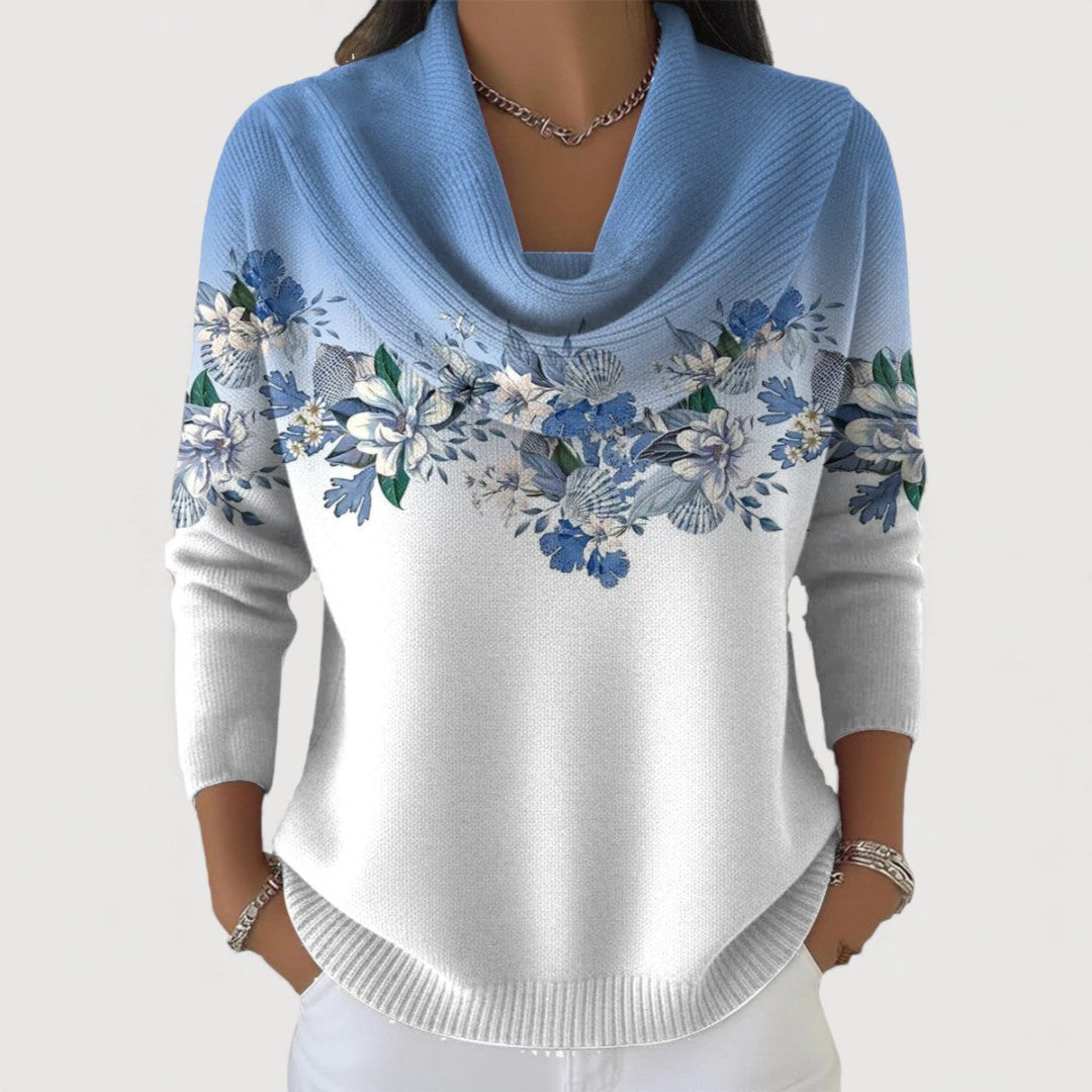 ROSE ALORA – FLORAL COWL JUMPER