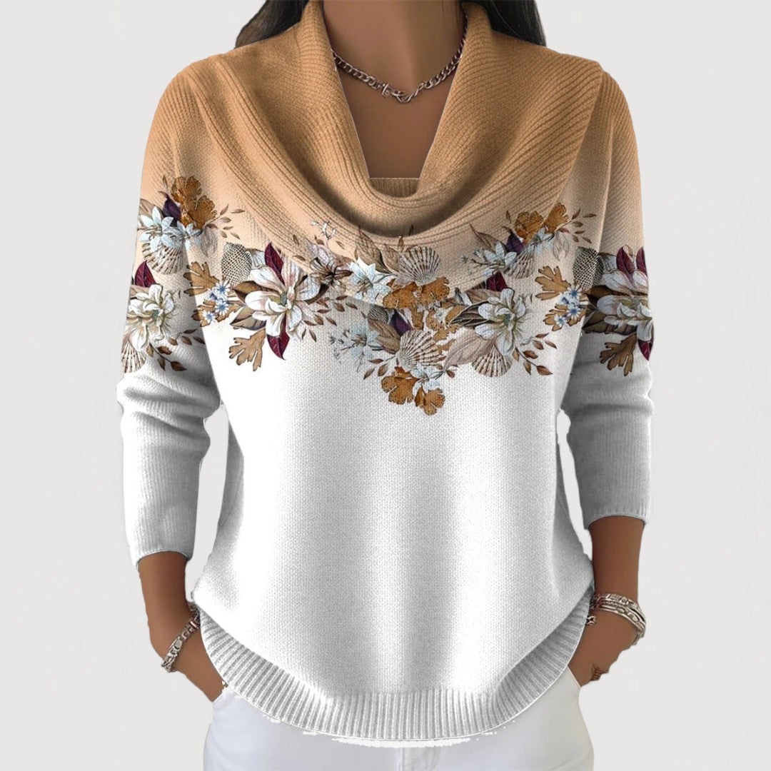 ROSE ALORA – FLORAL COWL JUMPER