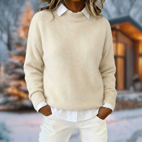 ELARA | PURE CASHMERE MOCK NECK KNIT