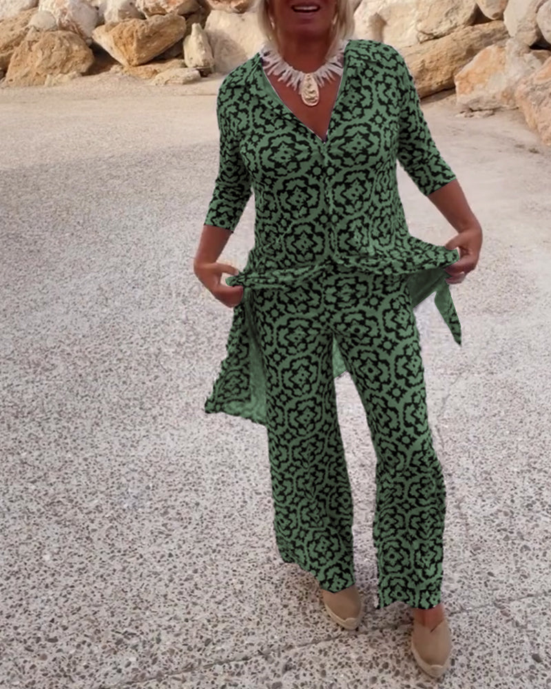 Michelle | Elegant Printed Two-Piece Set for Everyday Style