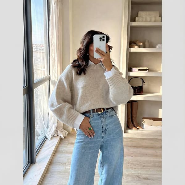 ELARA | PURE CASHMERE MOCK NECK KNIT