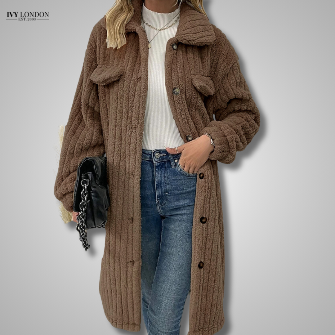 CHLOE | LUXE FUR COLLAR PLUSH COAT
