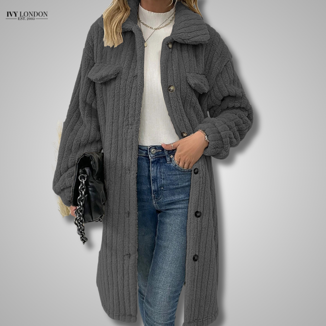 CHLOE | LUXE FUR COLLAR PLUSH COAT
