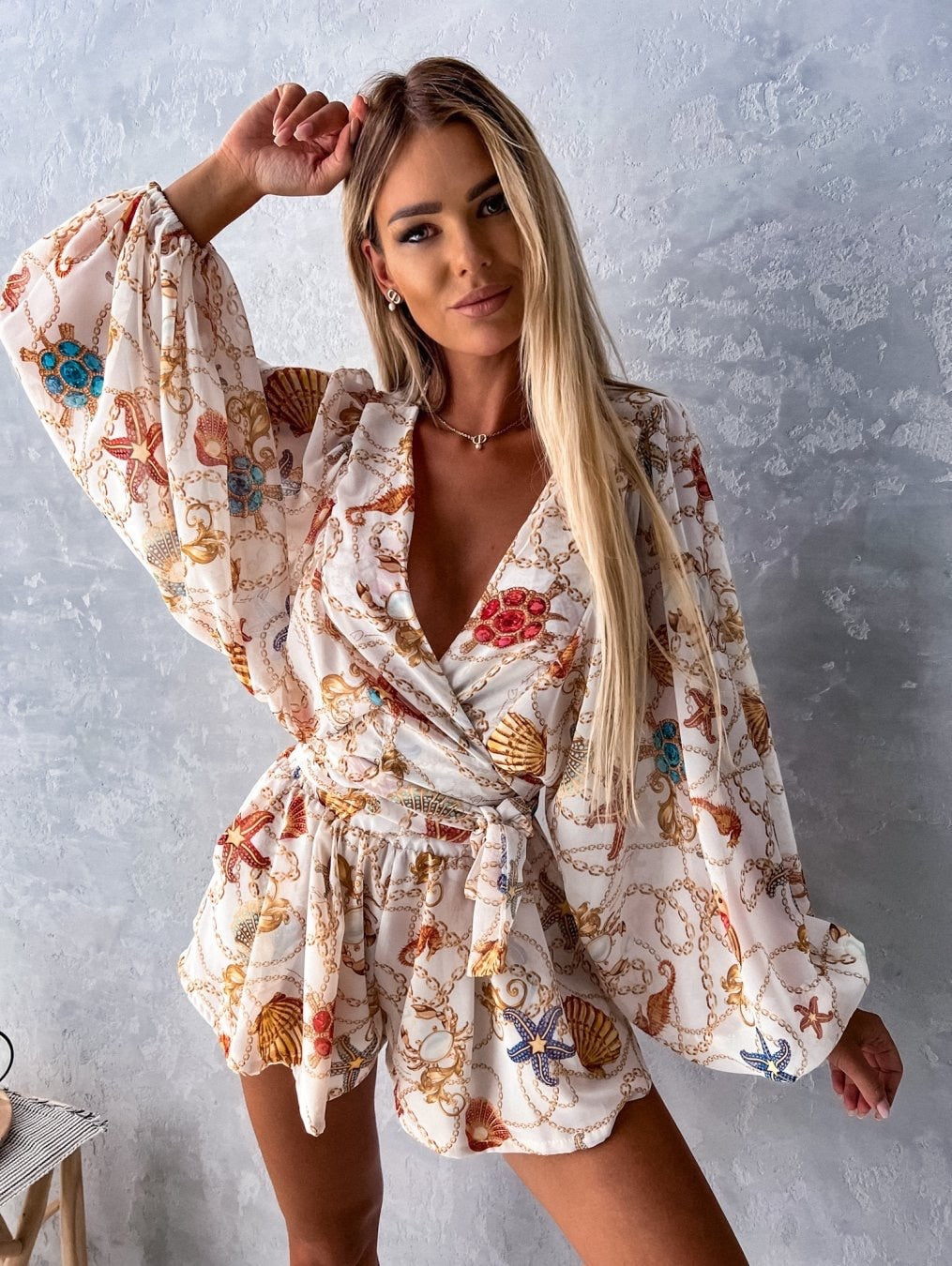 Ivy | Women's Stylish Flowy Two-Piece Shorts and Blouse Summer Set