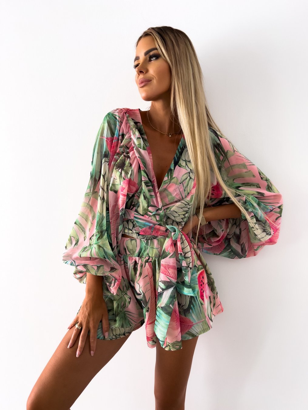Ivy | Women's Stylish Flowy Two-Piece Shorts and Blouse Summer Set