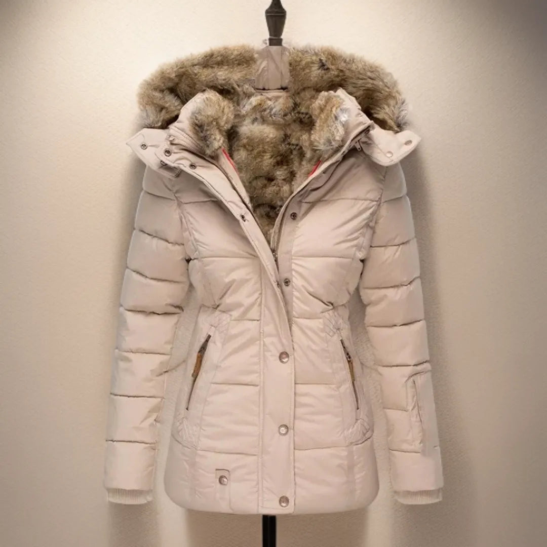 ELIZA | ELEGANT FAUX FUR HOODED PUFFER JACKET
