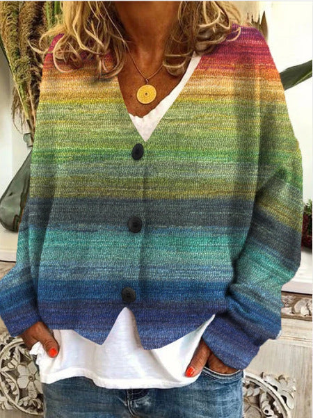 FRAN | MULTICOLORED BUTTON-FRONT CARDIGAN