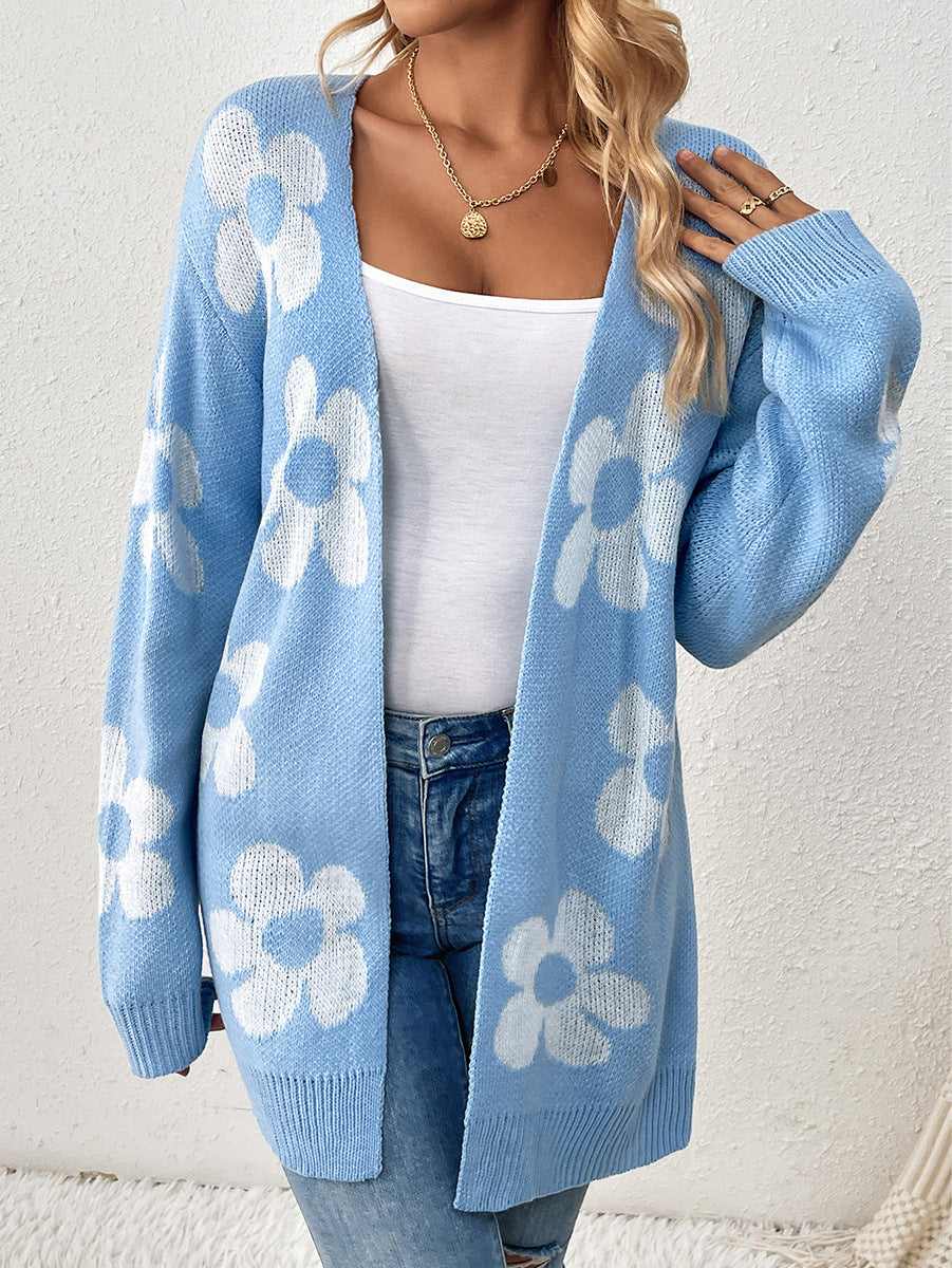CLEO | CHIC FLORAL KNIT CARDIGAN