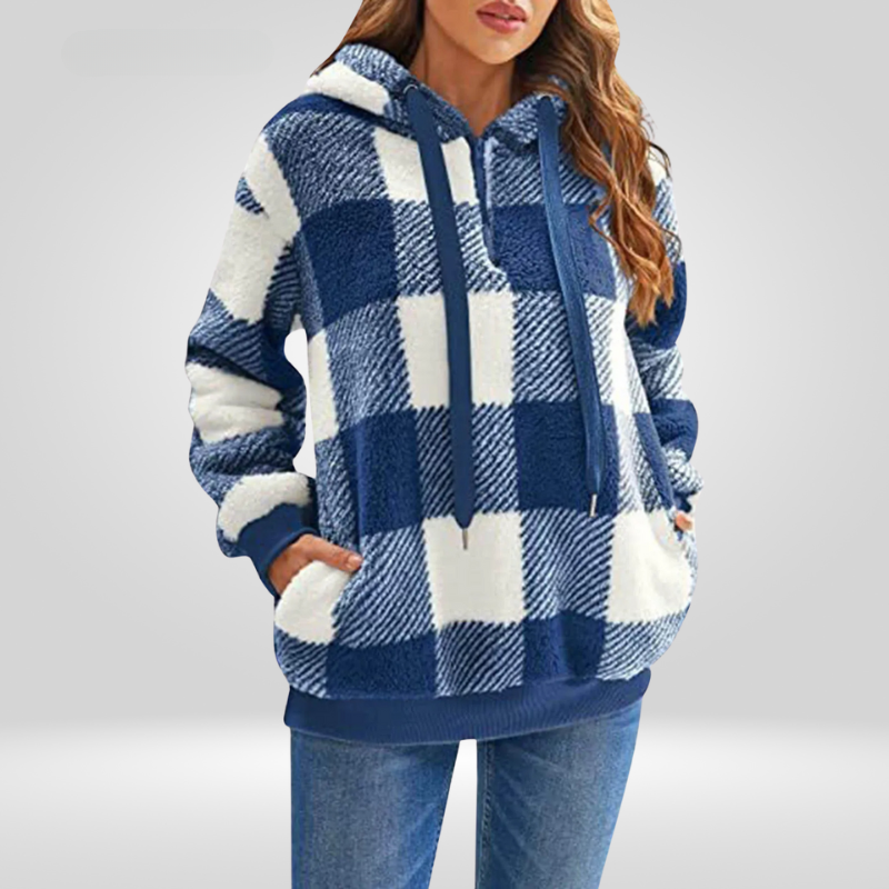 BRITT | CHECKERED HOODIE WITH MODERN TUMMY COVERAGE