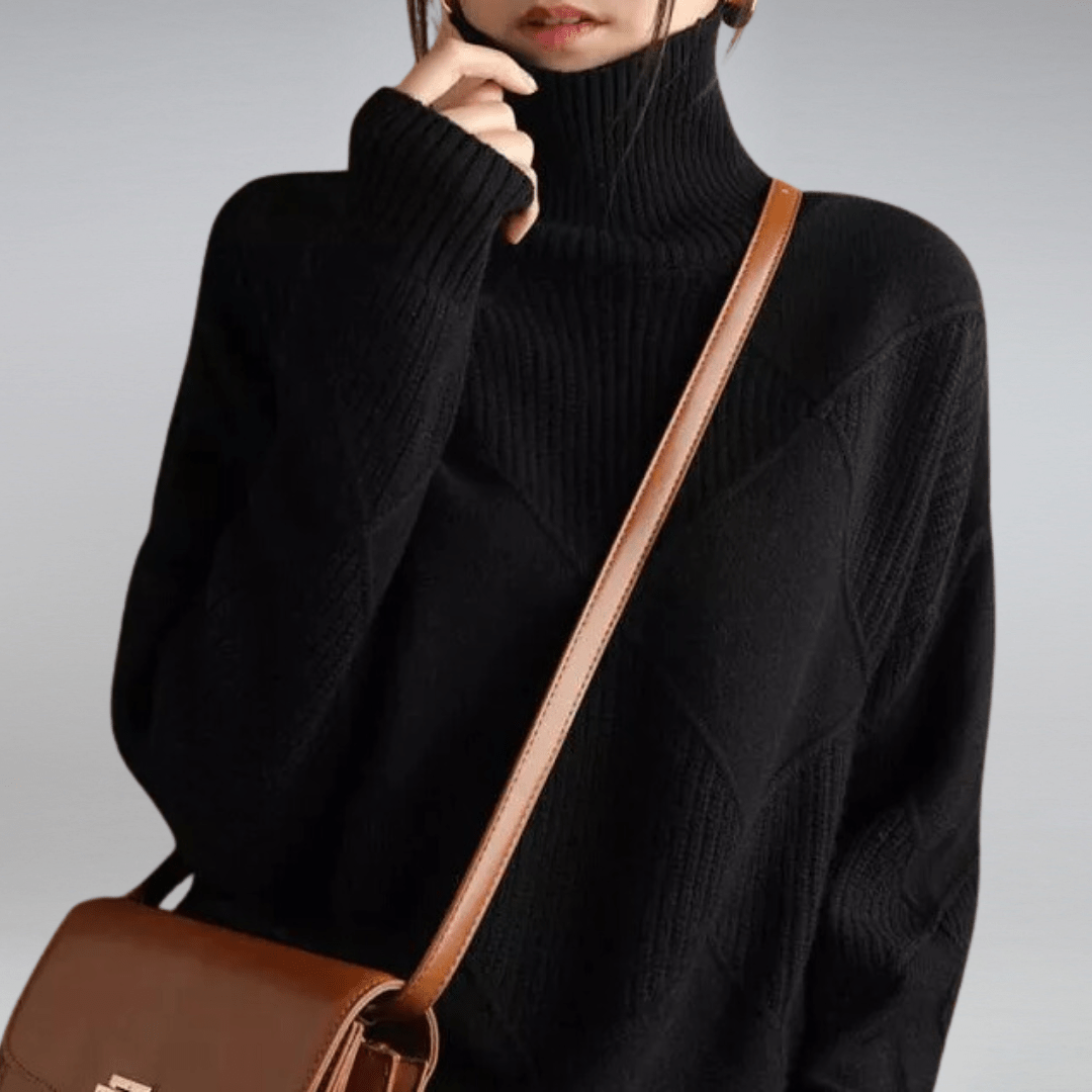 MAXIMA | ELEGANT SOFT CASHMERE TURTLENECK SWEATER
