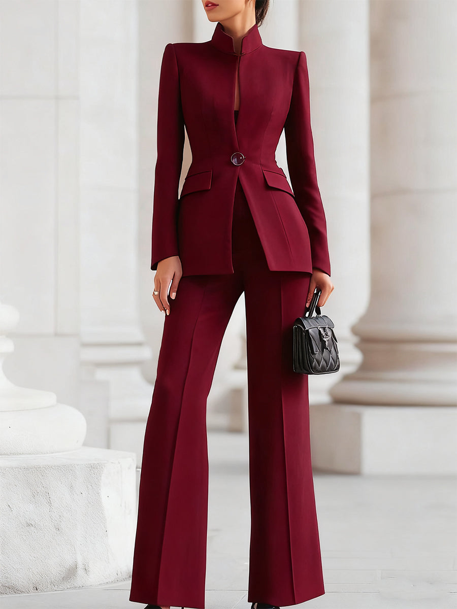 Rose Luna Elegant Blazer and Trouser Suit Set