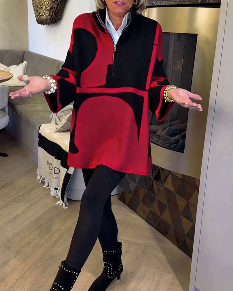 LIV | ELEGANT HALF-ZIP STAND COLLAR PULLOVER