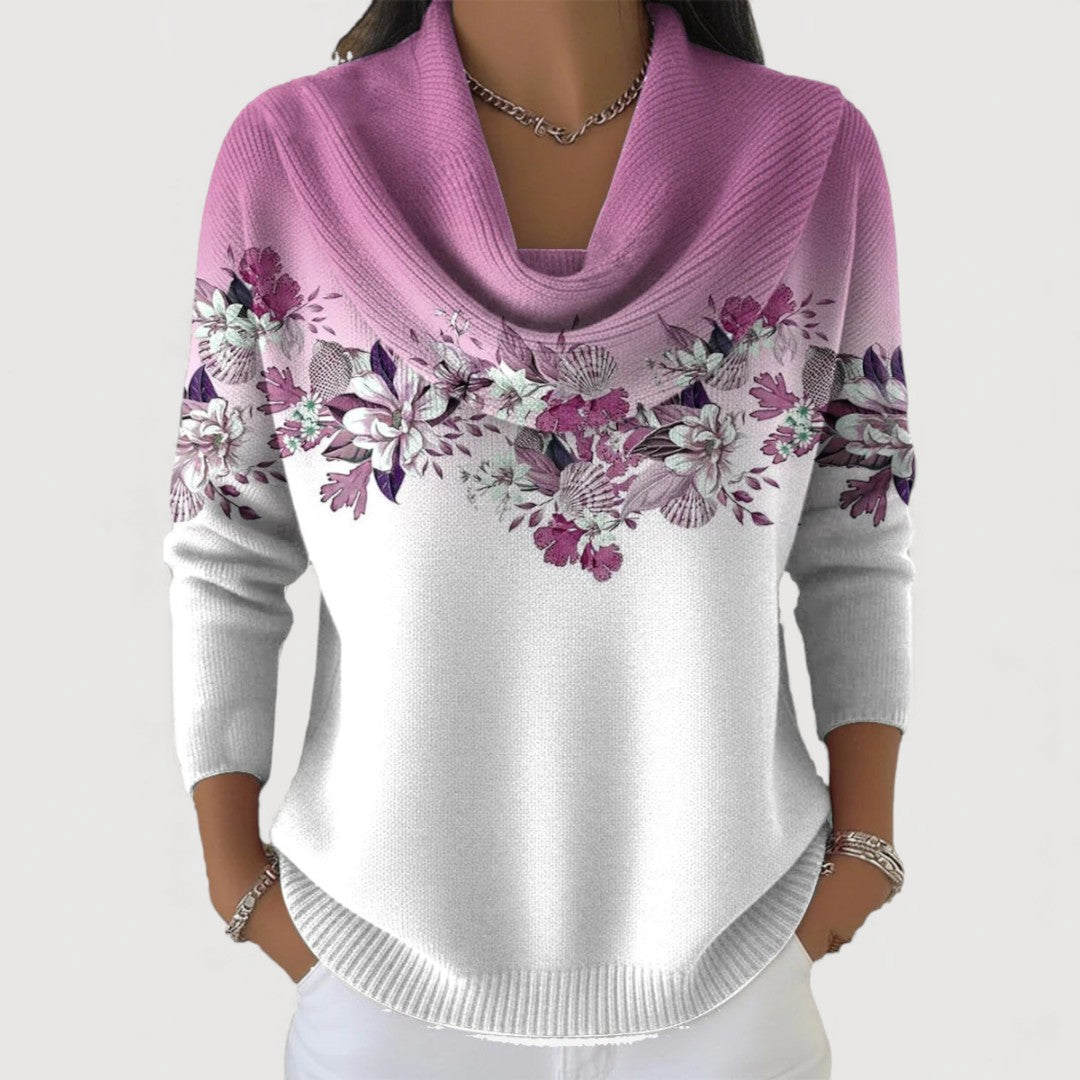 ROSE ALORA – FLORAL COWL JUMPER