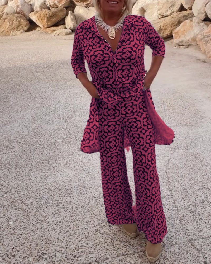 Michelle | Elegant Printed Two-Piece Set for Everyday Style