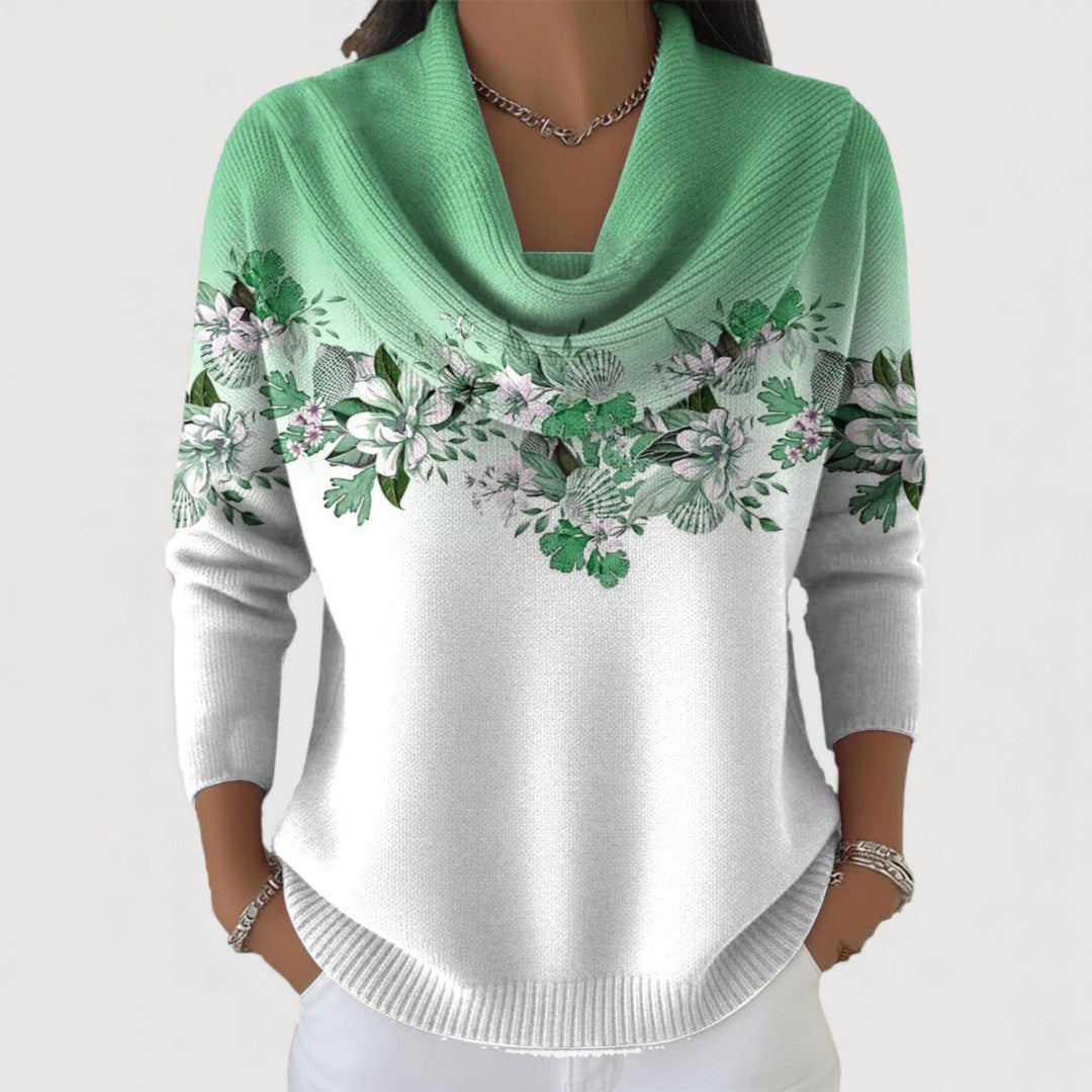 ROSE ALORA – FLORAL COWL JUMPER