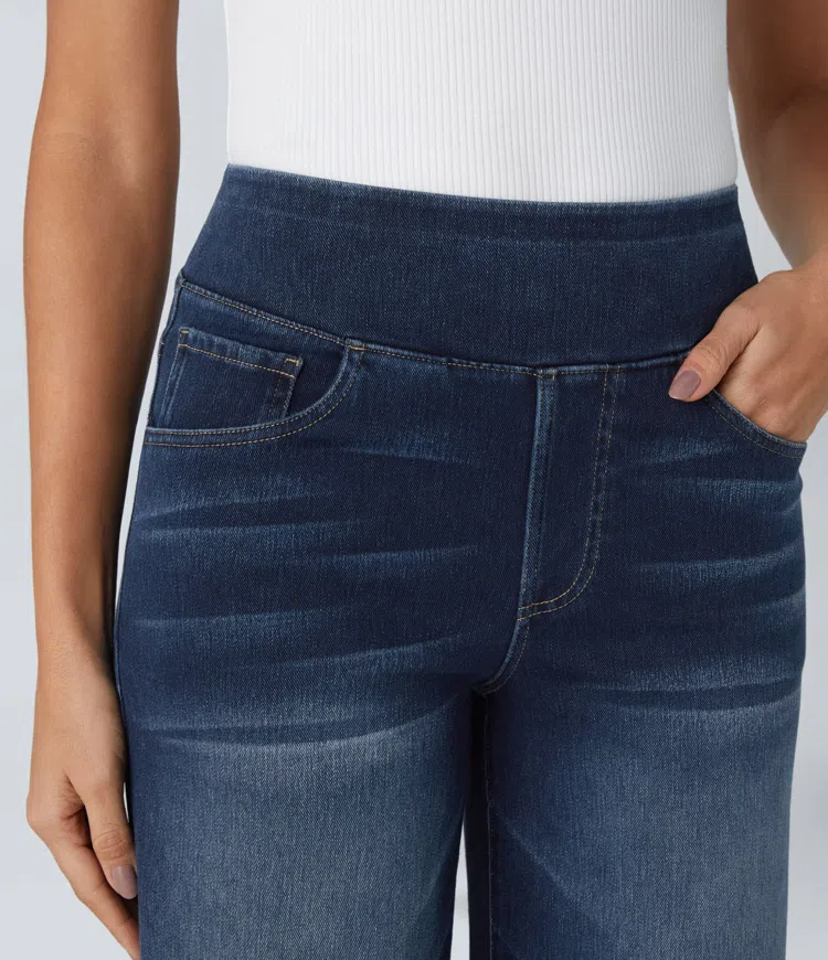 Relaxed Wide-Leg Jeans | High-Waist Comfort with Seamless Fit