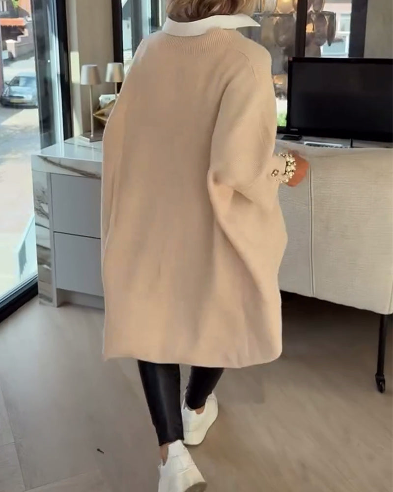 AVA | ELEGANT V-NECK BUTTONED ASYMMETRICAL JUMPER WITH TUMMY COVERAGE