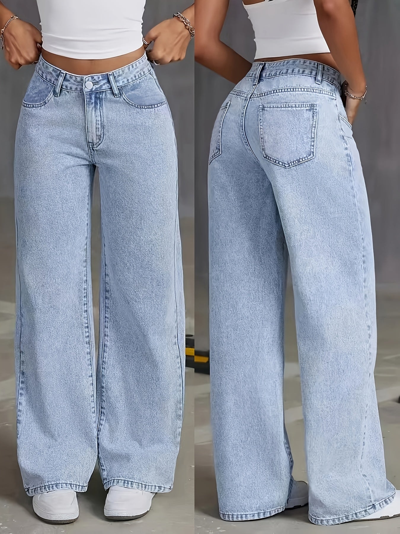 High-Waisted Wide-Leg Jeans | Vintage-Inspired Comfort & Modern Style