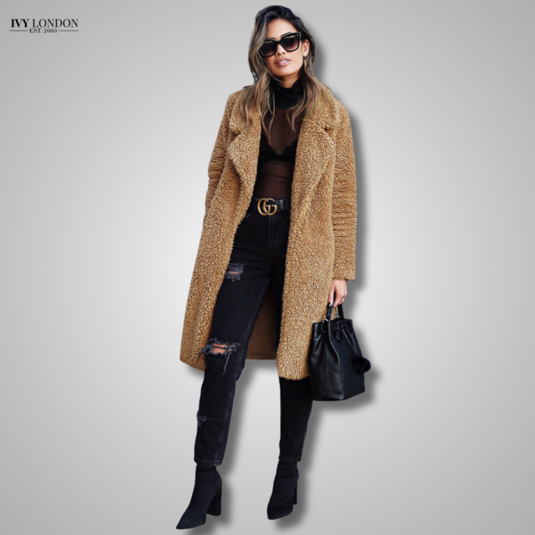 ALLIAH | CHIC LONG PLUSH FLEECE COAT