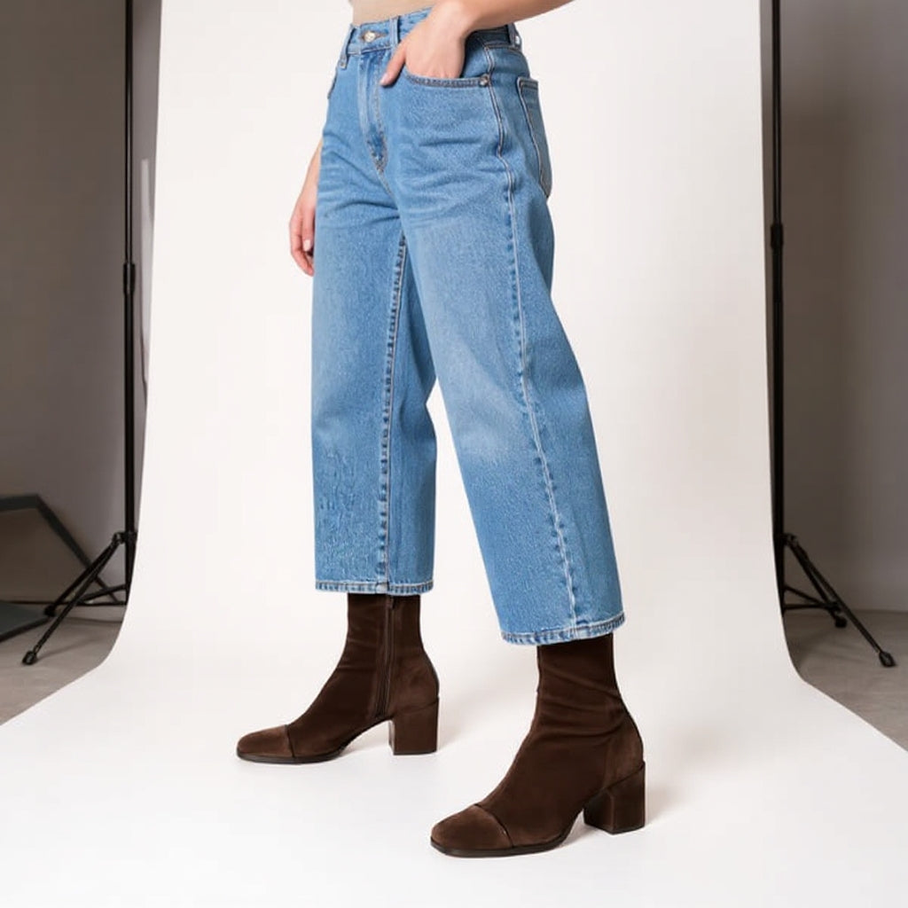 Rose Square Toe Heeled Boots | Elegant Style with Everyday Comfort