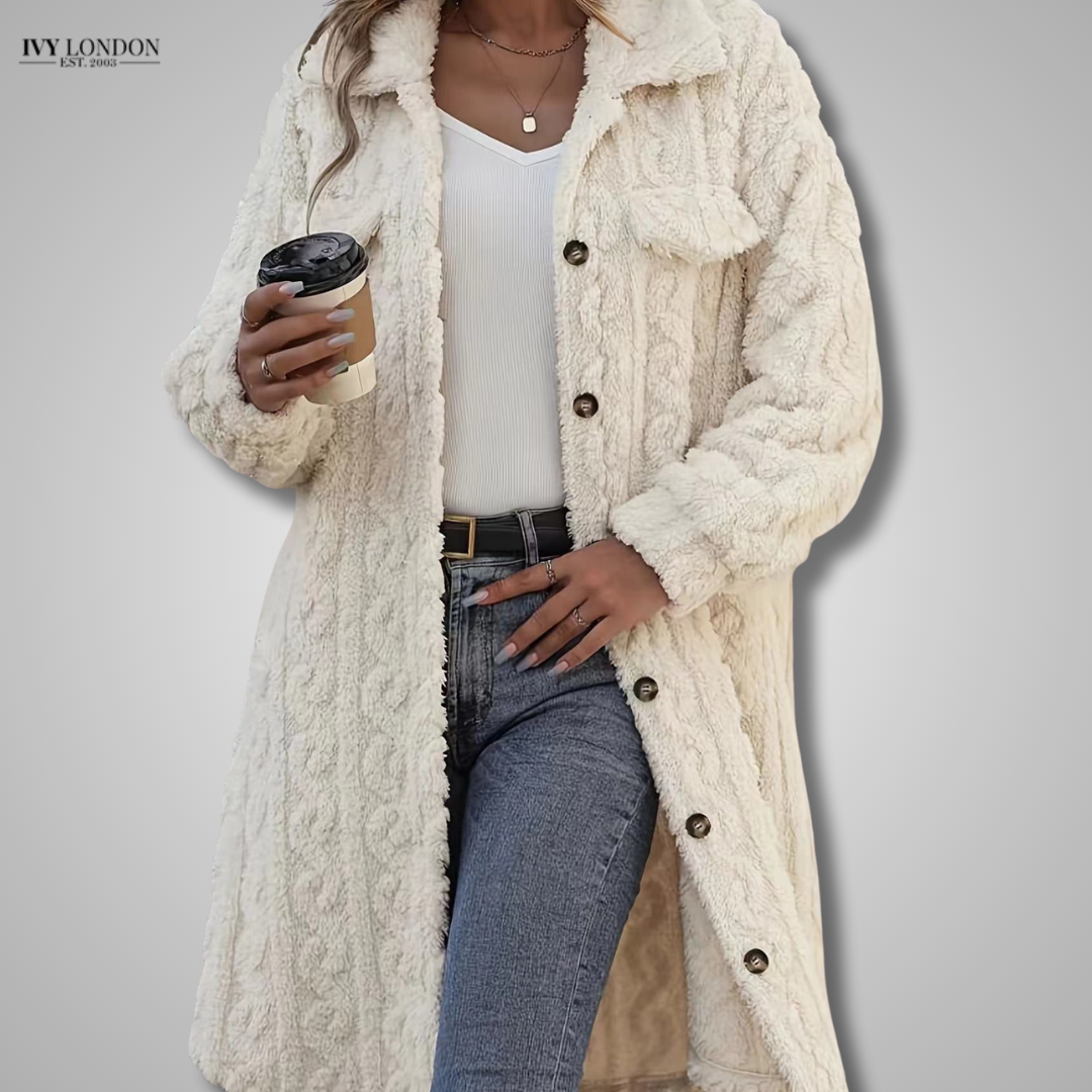 CHLOE | LUXE FUR COLLAR PLUSH COAT