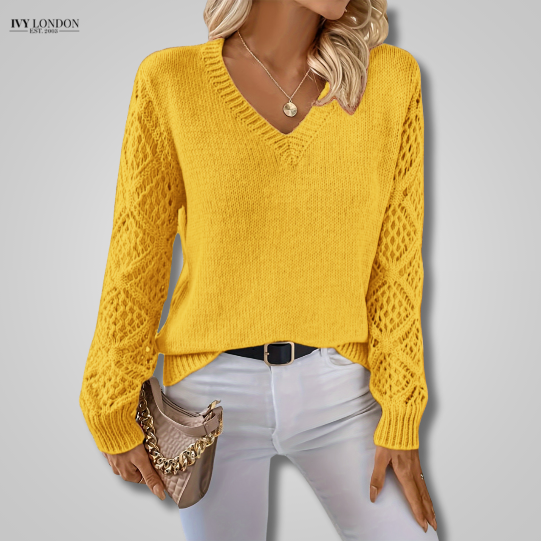 CHERRY | ELEGANT V-NECK WOMEN’S SWEATER