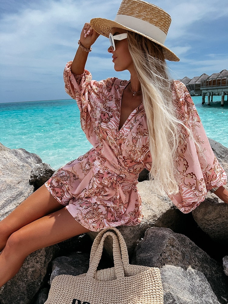 Ivy | Women's Stylish Flowy Two-Piece Shorts and Blouse Summer Set