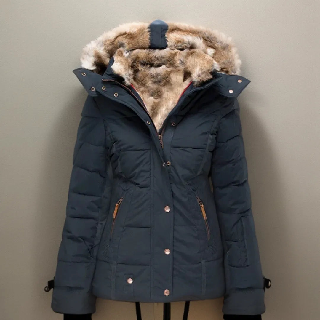 ELIZA | ELEGANT FAUX FUR HOODED PUFFER JACKET