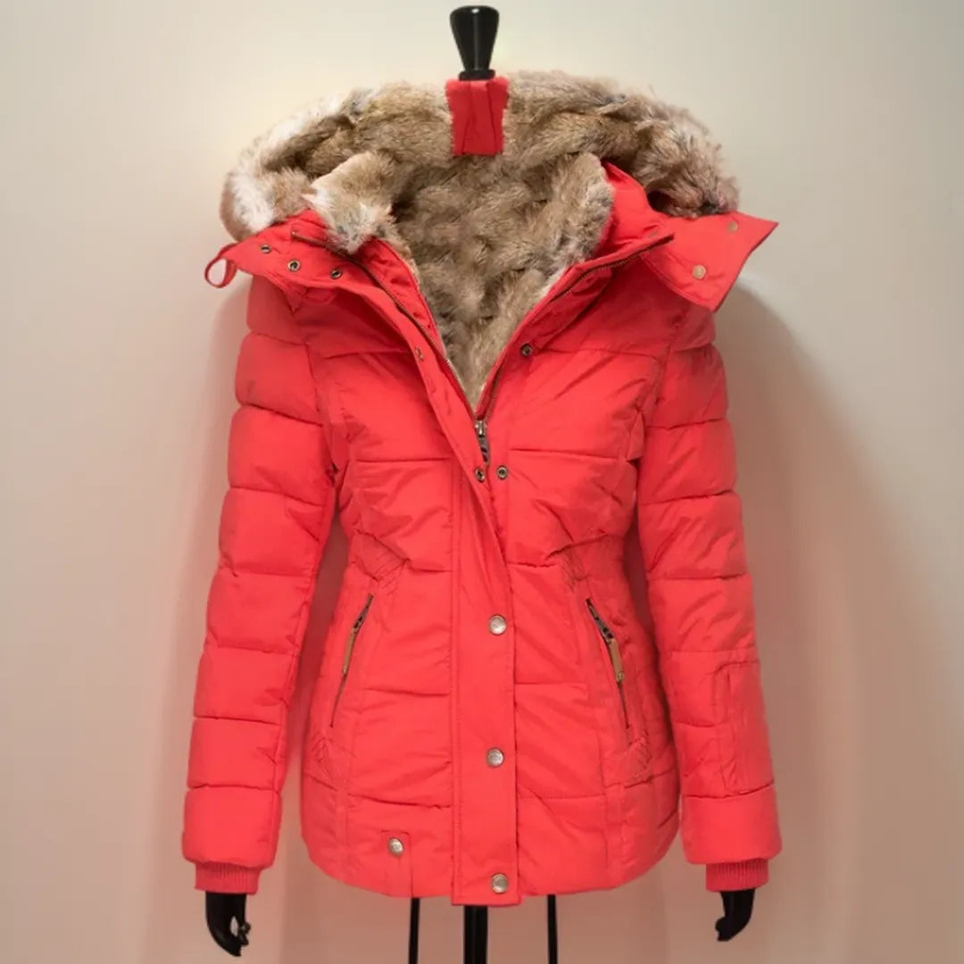 ELIZA | ELEGANT FAUX FUR HOODED PUFFER JACKET