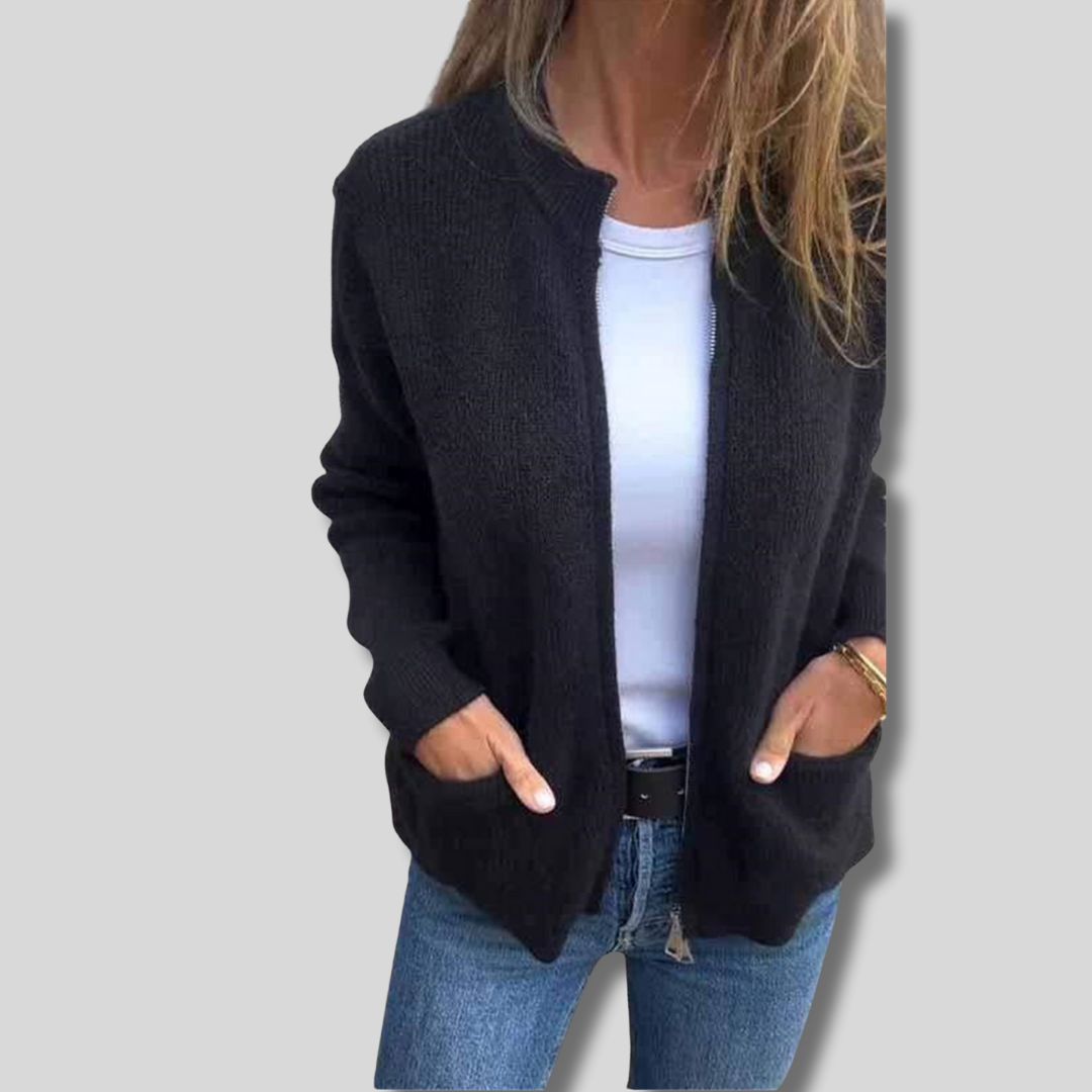 MADELEINE | ELEGANT KNIT ZIP-UP CARDIGAN