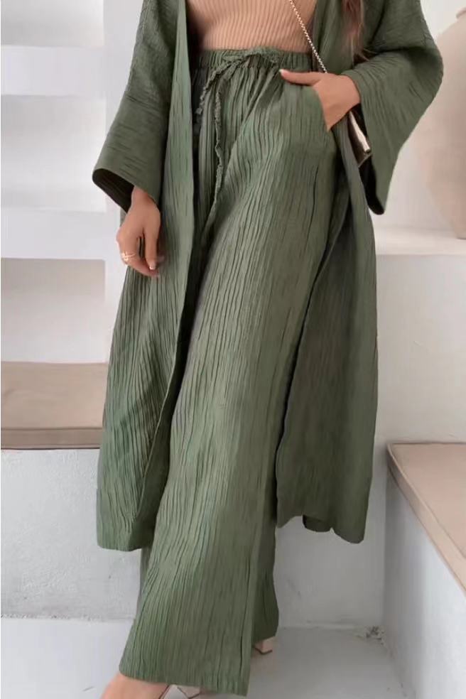 Grynet | Elegant Pleated Kimono Set