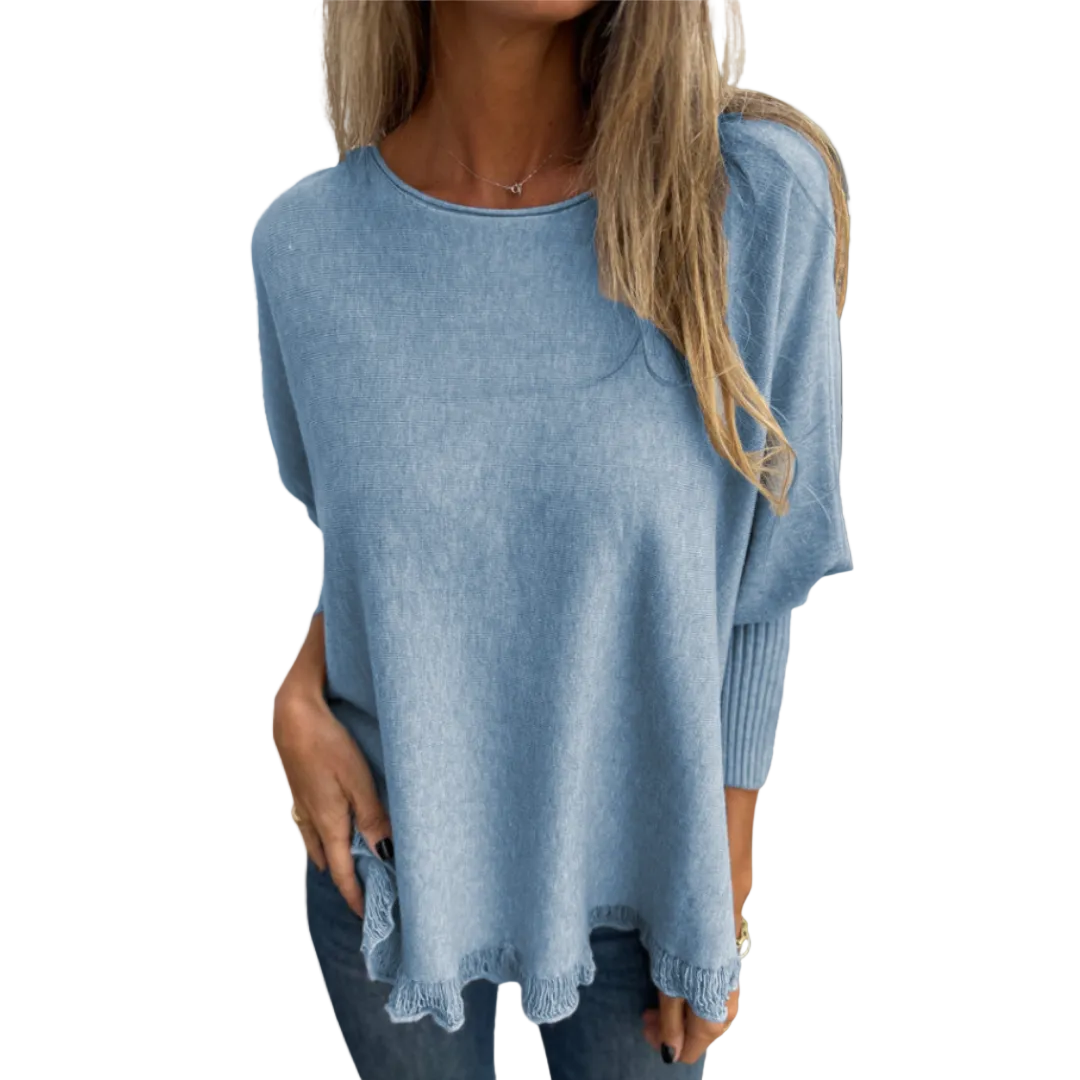VICTORIANA | ELEGANT FRINGE HEM KNIT TOP