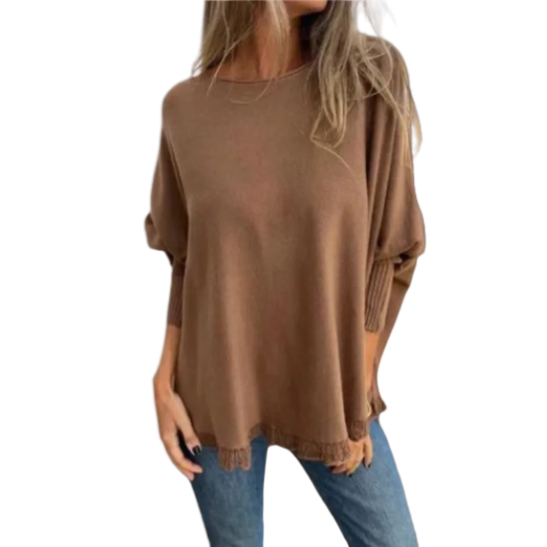 VICTORIANA | ELEGANT FRINGE HEM KNIT TOP