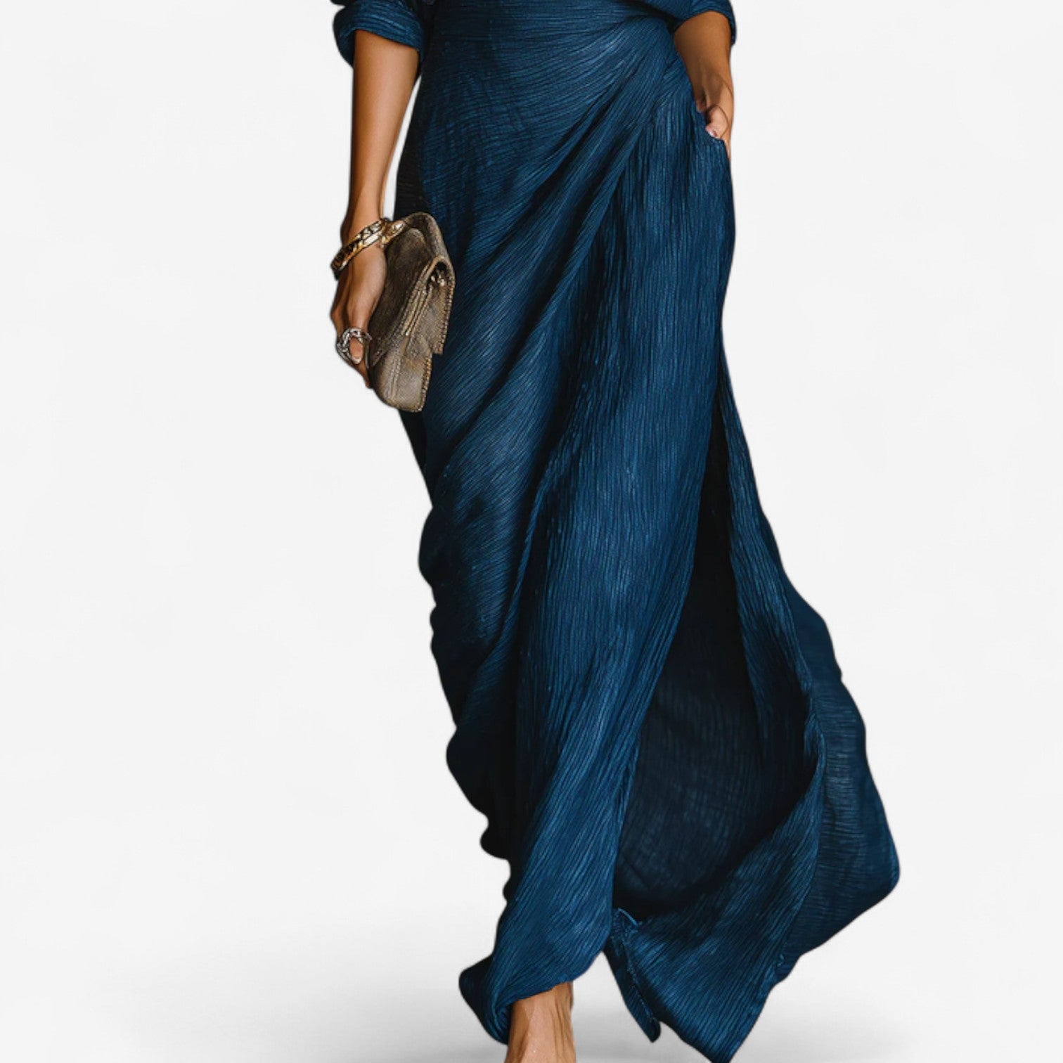 AMELIA MARIBEL | ELEGANT BLUE MAXI DRESS