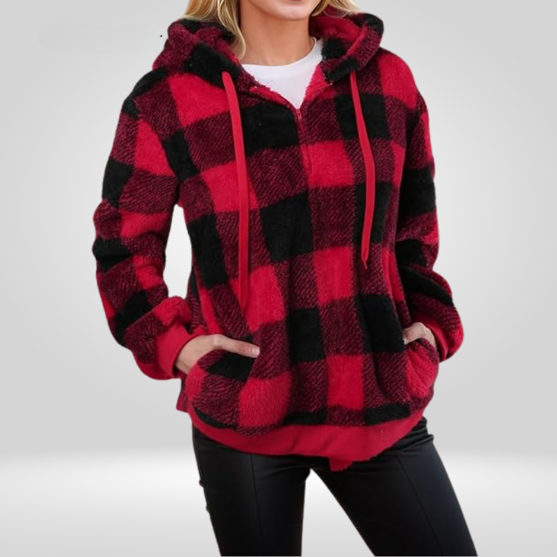 BRITT | CHECKERED HOODIE WITH MODERN TUMMY COVERAGE