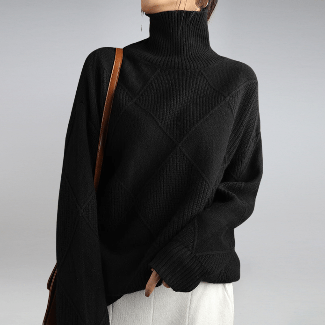 MAXIMA | ELEGANT SOFT CASHMERE TURTLENECK SWEATER