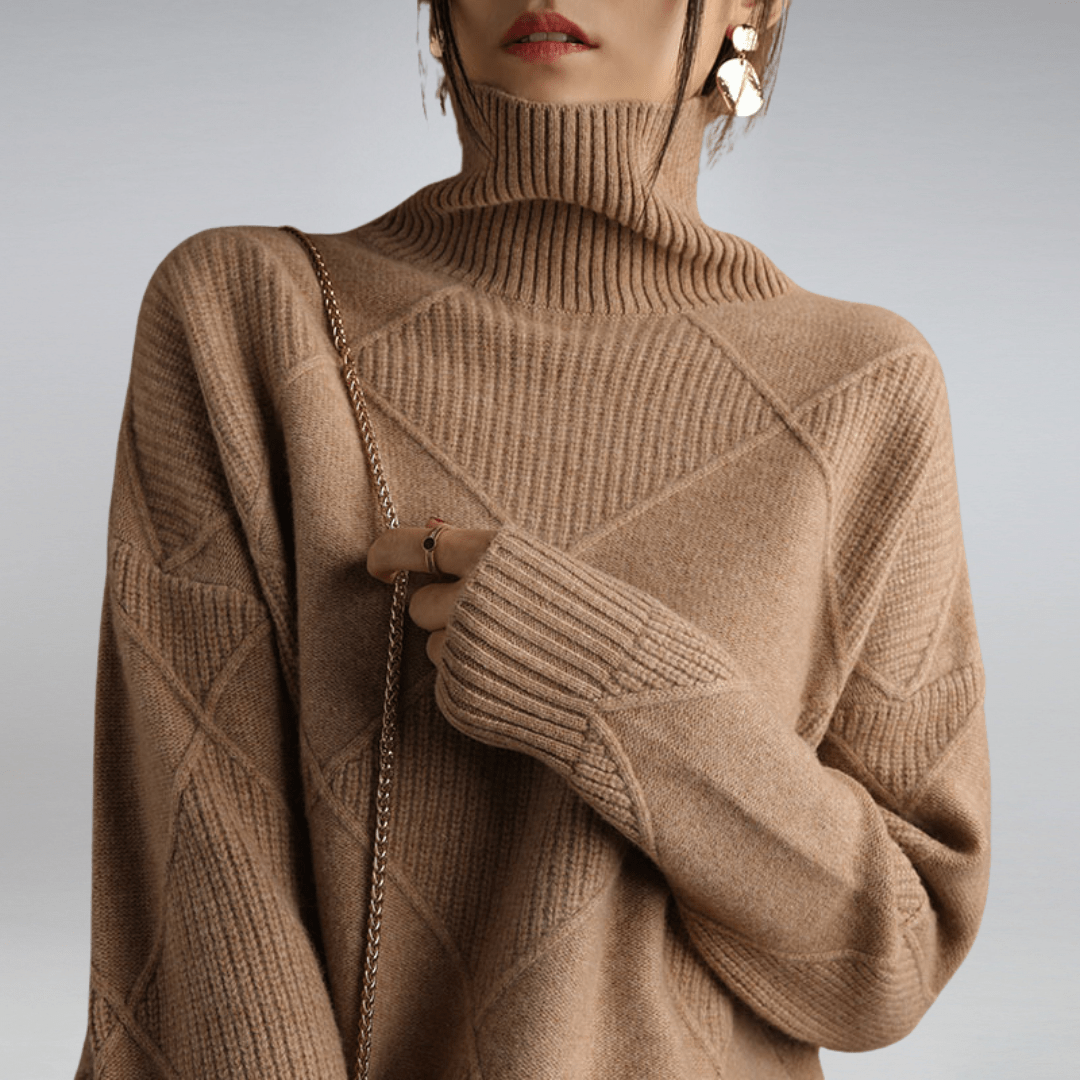 MAXIMA | ELEGANT SOFT CASHMERE TURTLENECK SWEATER